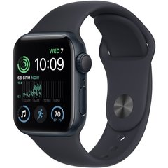 Apple Watch SE 2 GPS, 44mm Midnight Aluminum Case with Midnight Sport Band (MNK03)
