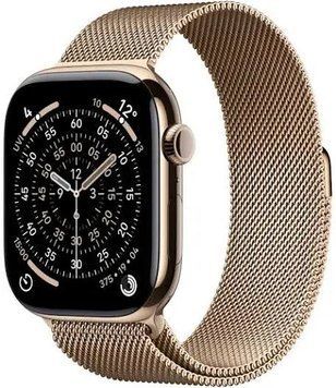 Смарт-годинник Apple Watch Series 11 GPS + Cellular 46mm Gold Tit. Case w. Gold Milanese Loop - M/L (MFD84)