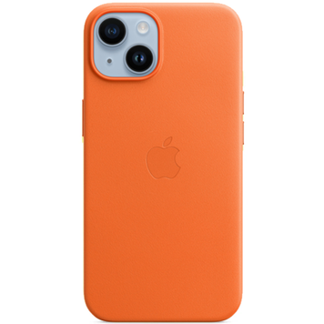 Apple Leather Case for iPhone 14 (Orange) HQ
