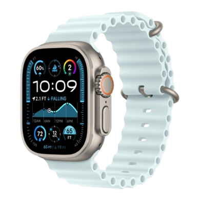 Apple Watch Ultra 2 49mm Natural Titanium Case with Ice Blue Ocean Band (MYT03) 2024