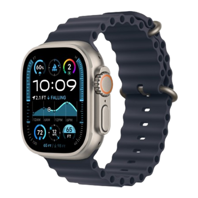 Apple Watch Ultra 2 49mm Natural Titanium Case with Navy Ocean Band (MYT03) 2024