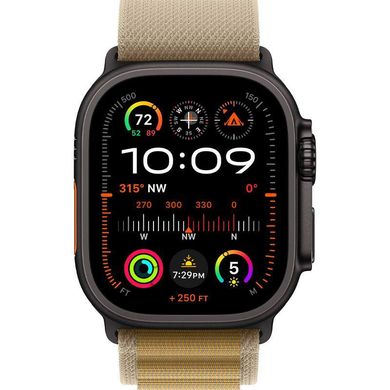 Apple Watch Ultra 2 49mm Black Titanium Case with Tan Alpine Loop (Medium) 2024