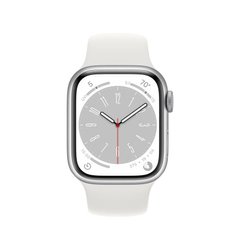 Apple Watch Series 8 GPS 45mm Silver Aluminum Case with White S. Band - S/M (MP6P3)