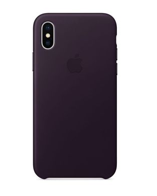 iPhone X Leather Case Dark Aubergine (MQTG2)