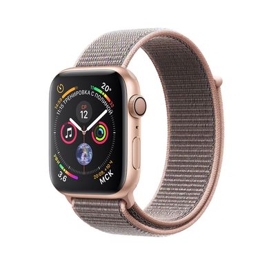 Apple Watch Series 4 GPS 44mm Gold Aluminum Case with Pink Sand Sport Loop (MU6G2)